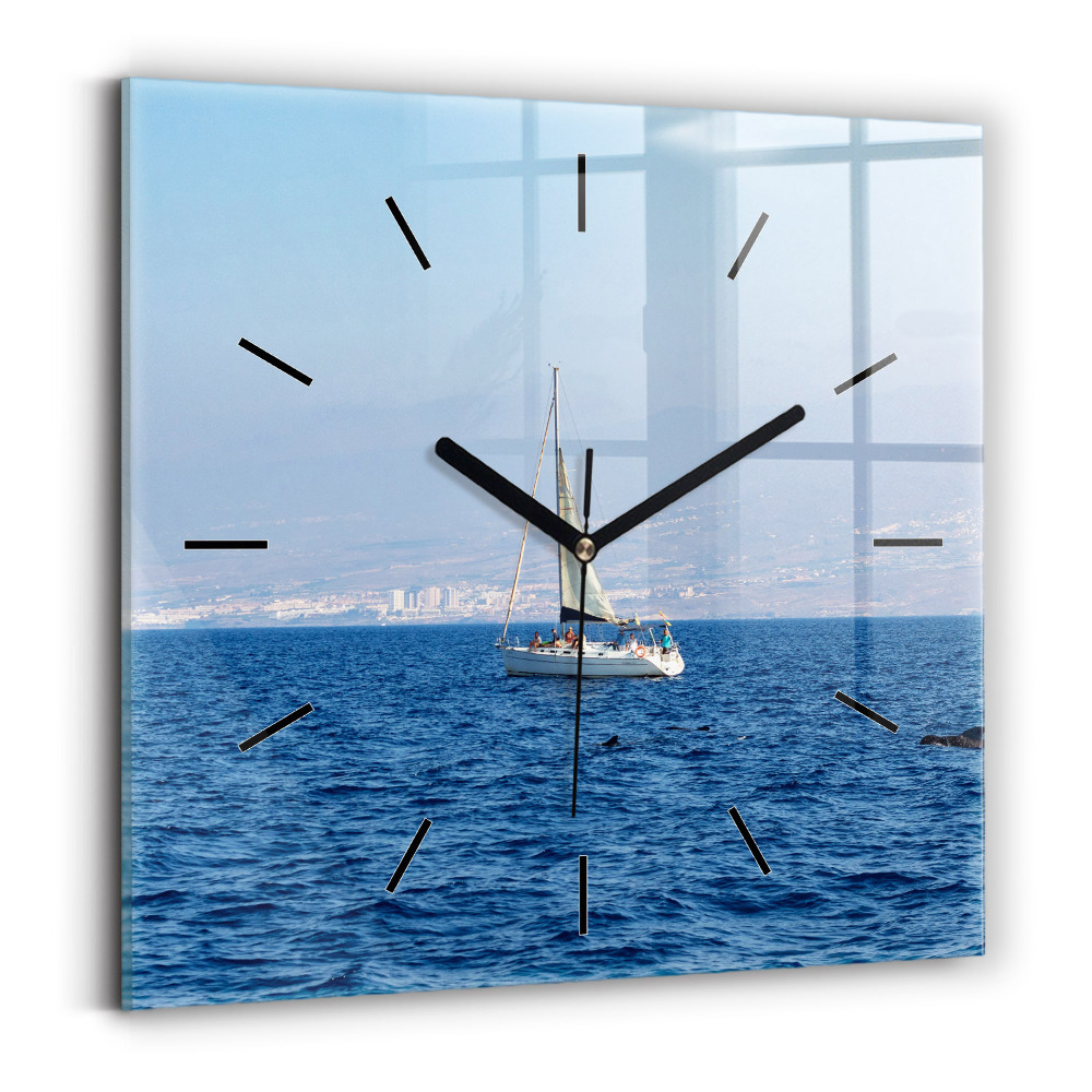 Szögletes üvegóra 30x30 Yacht Tenerifén