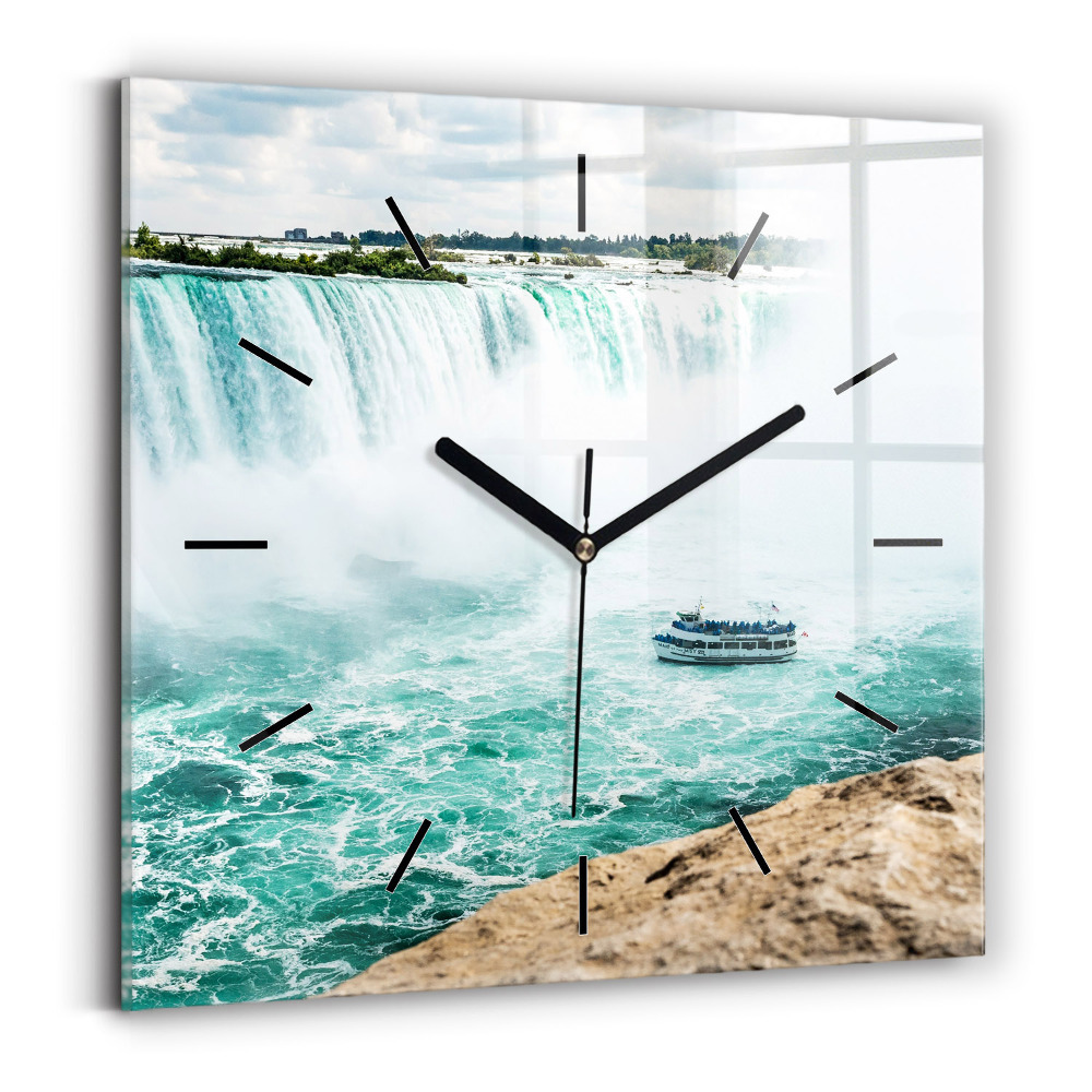Négyzet alakú üvegóra 30x30 Hajó és Niagara