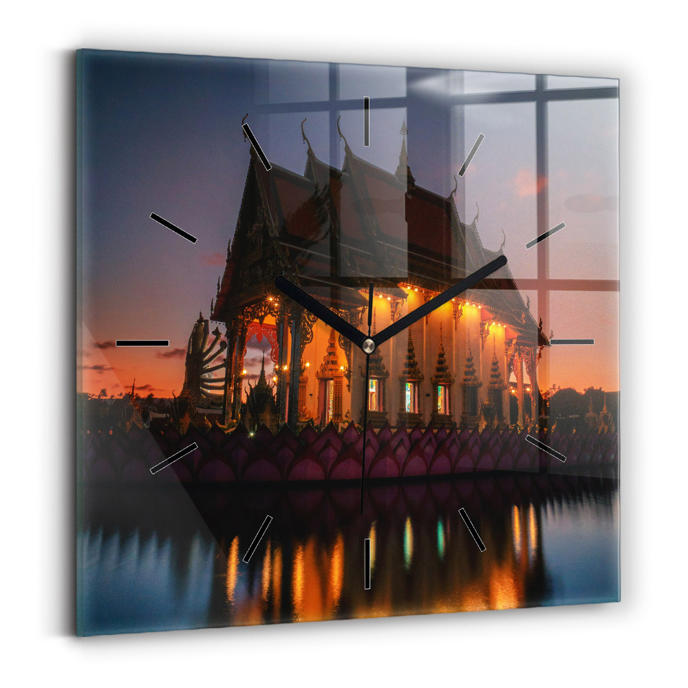 Szögletes fali üvegóra 30x30 Templom Bangkokban