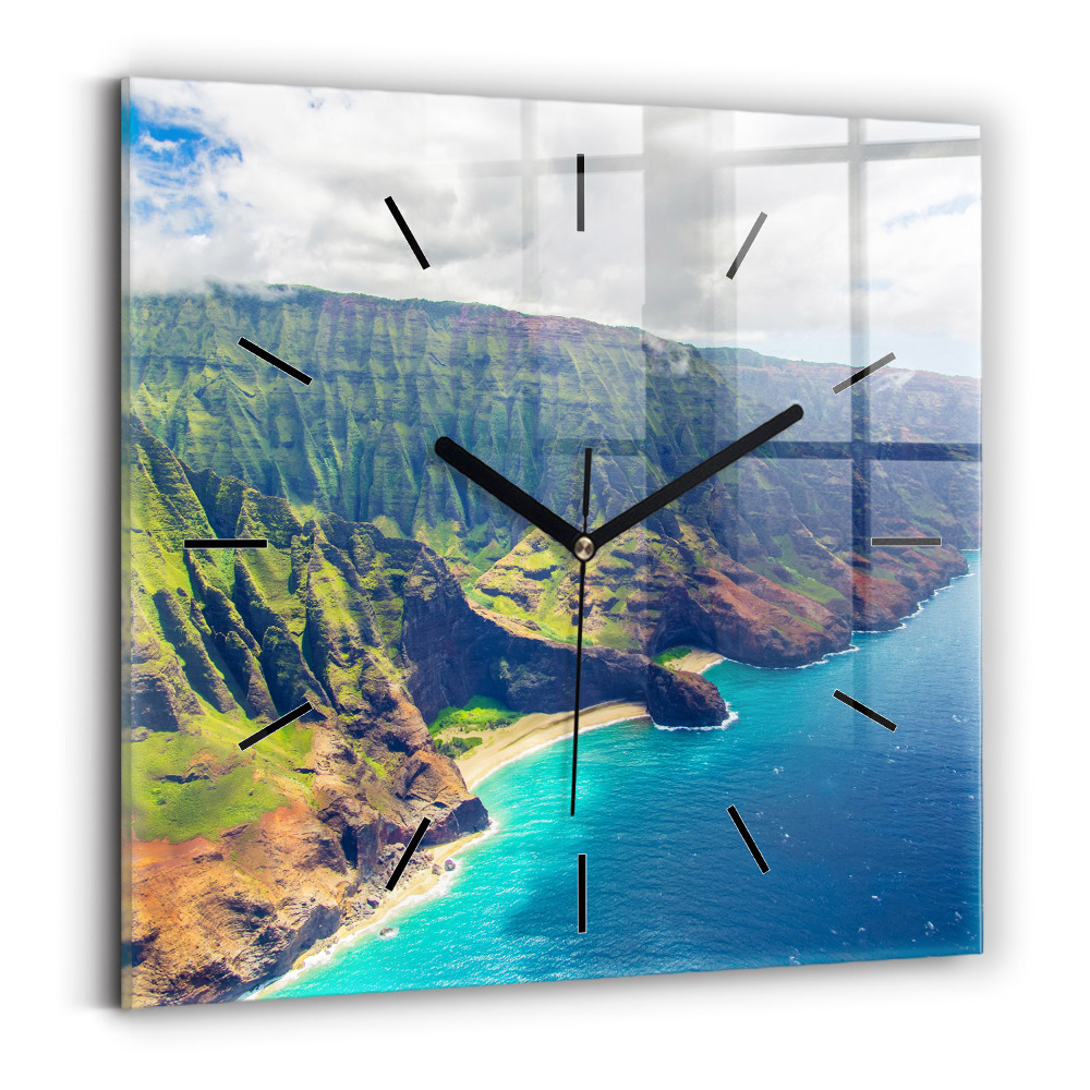 Szögletes üvegóra 30x30 Tenger Hawaii-on