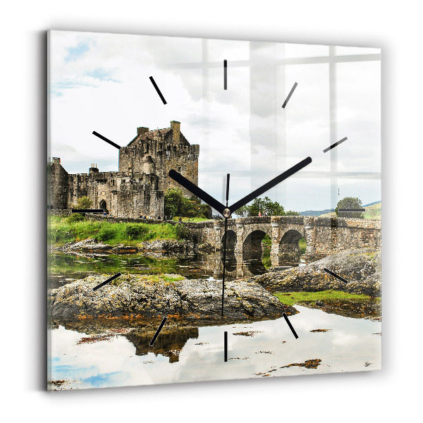 Négyzetes üvegóra 30x30 Eilean Donan kastély Skóciában