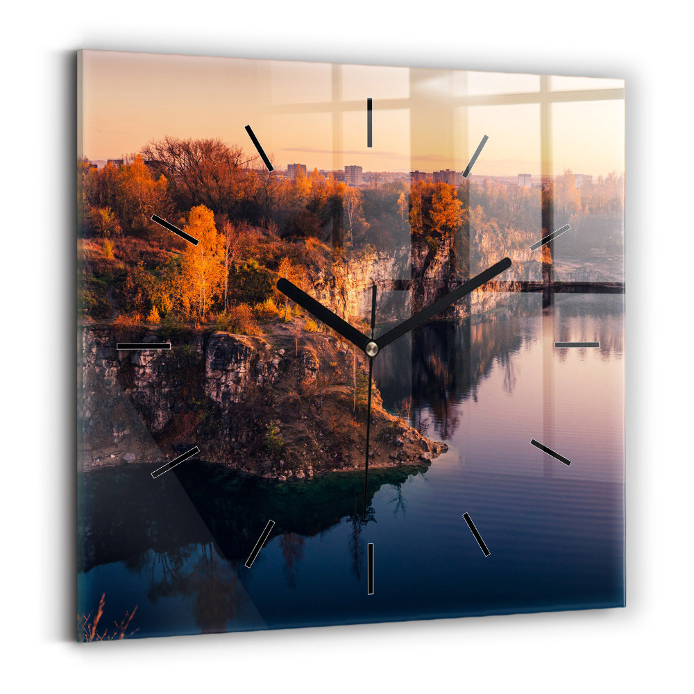 Négyzetes üvegóra 30x30 Krakkói Zakrzówek-tó
