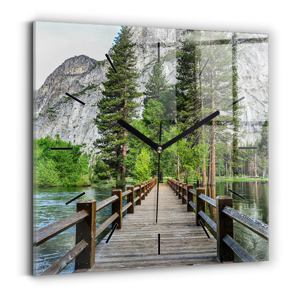 Szögletes fali üvegóra 30x30 Yosemite fahíd