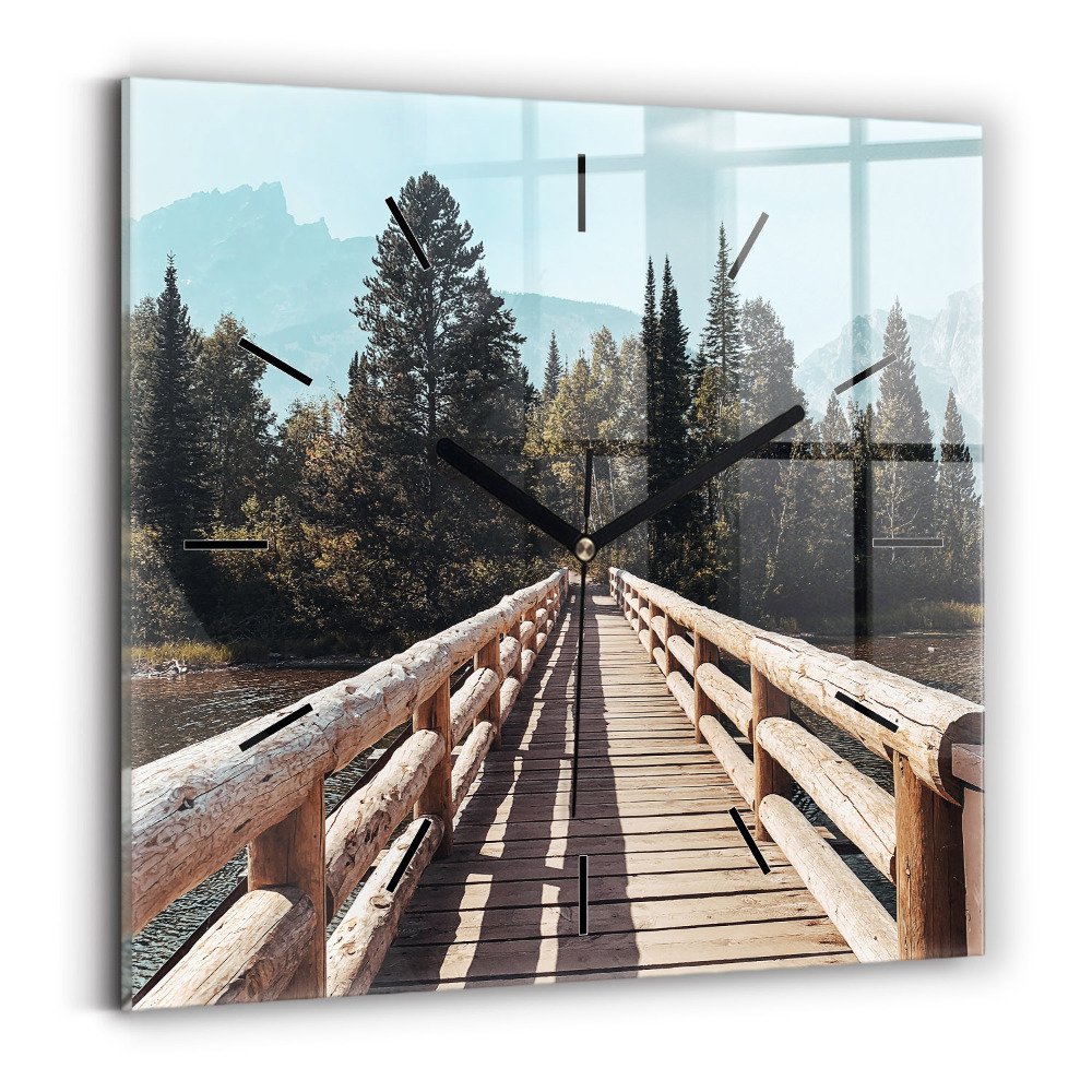 Szögletes üvegóra 30x30 Hegyek Yellowstone-ban