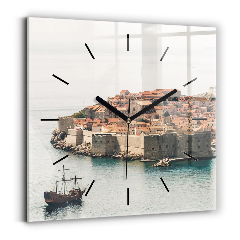 Négyzet alakú üvegóra 30x30 Vitorlás Dubrovnikban