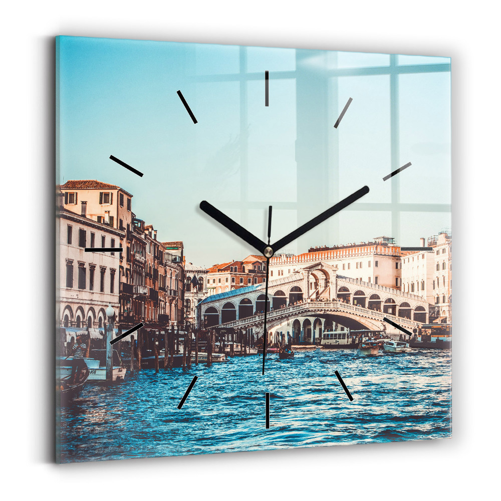 Szögletes üvegóra 30x30 Rialto híd Velencében
