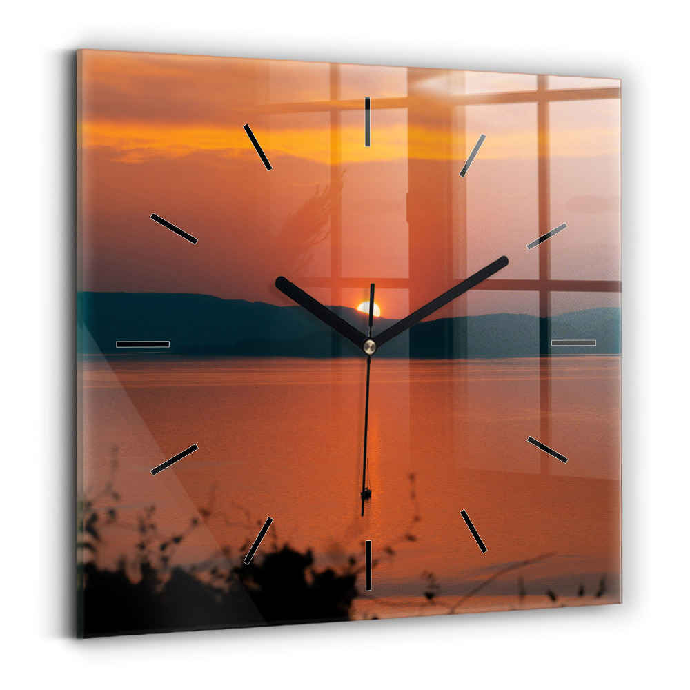 Szögletes üvegóra 30x30 Este a Balaton