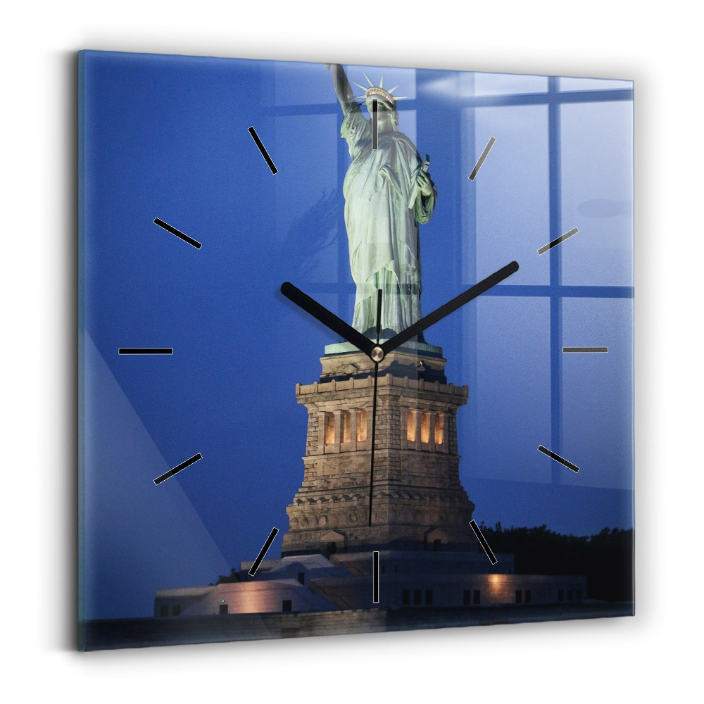Négyzetes üvegóra 30x30 New York-i Szabadság-szobor