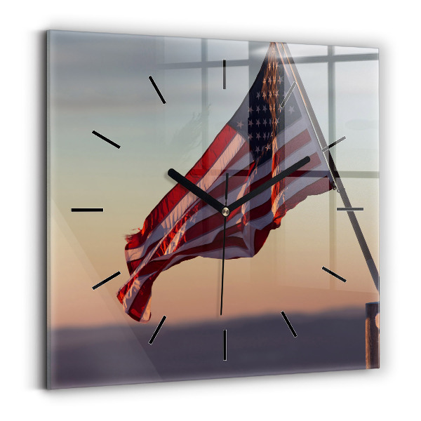 Szögletes fali üvegóra 30x30 USA zászló lobogó