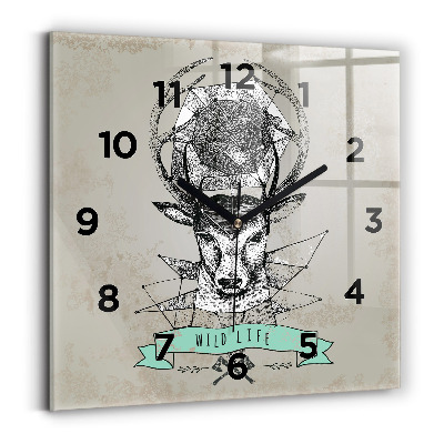 Négyzet alakú üvegóra 30x30 Szarvasfej