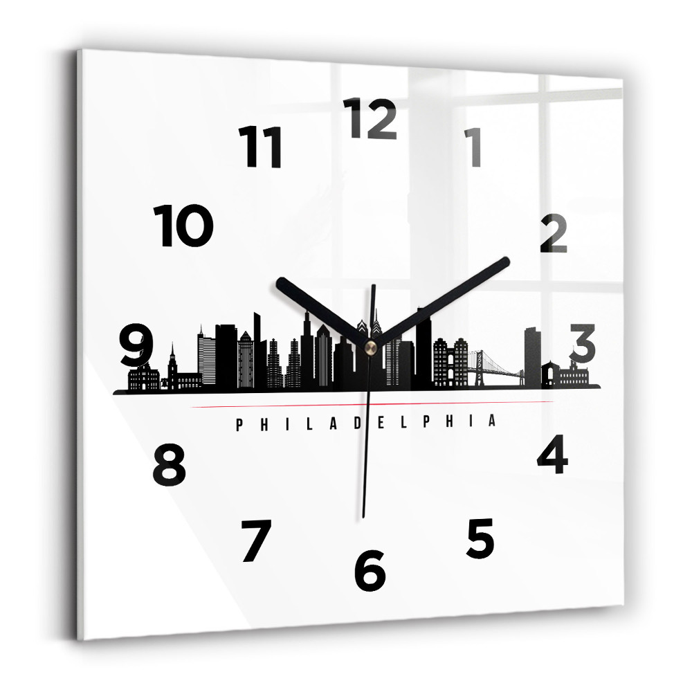 Szögletes fali üvegóra 30x30 Philadelphia illusztráció