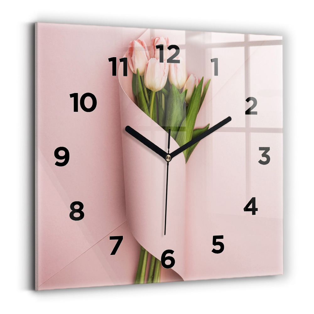 Négyzet alakú üvegóra 30x30 Csokor tulipán virág