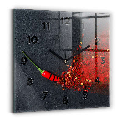 Szögletes fali üvegóra 30x30 Pirospaprika fűszer