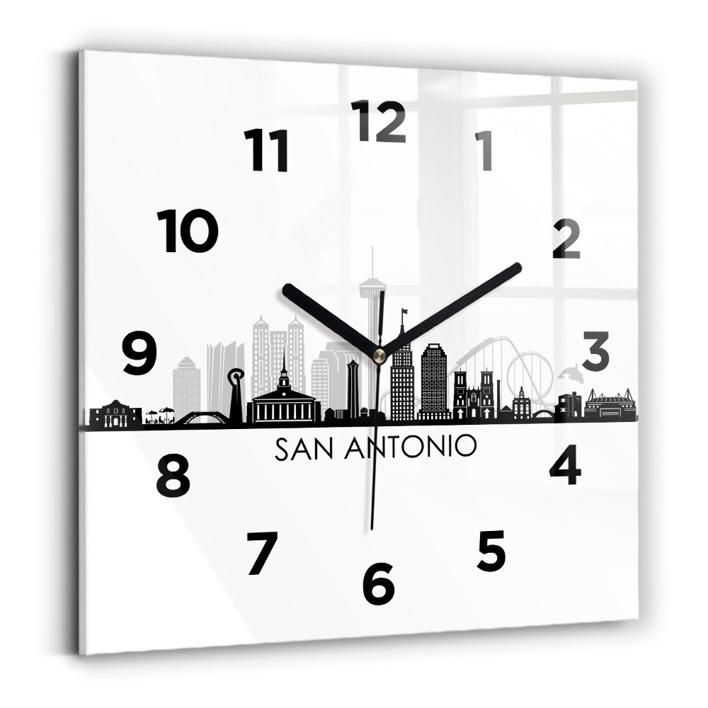 Szögletes fali üvegóra 30x30 San Antonio Texas városa