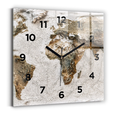 Szögletes fali üvegóra 30x30 Régi világtérkép