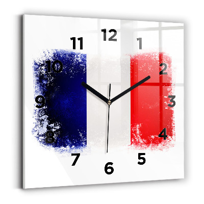 Négyzetes üvegóra 30x30 francia zászló