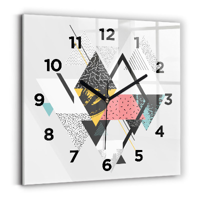 Szögletes fali üvegóra 30x30 Geometriai minta