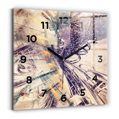 Szögletes fali üvegóra 30x30 Absztrakt mechanizmus