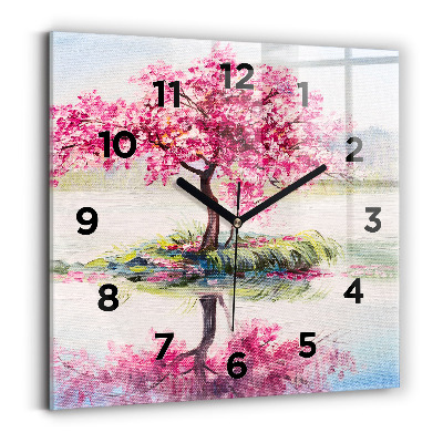 Szögletes üvegóra 30x30 Fa mozaik