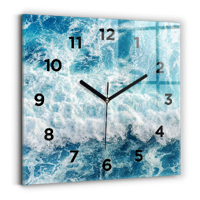 Szögletes üvegóra 30x30 Tengeri hullámok