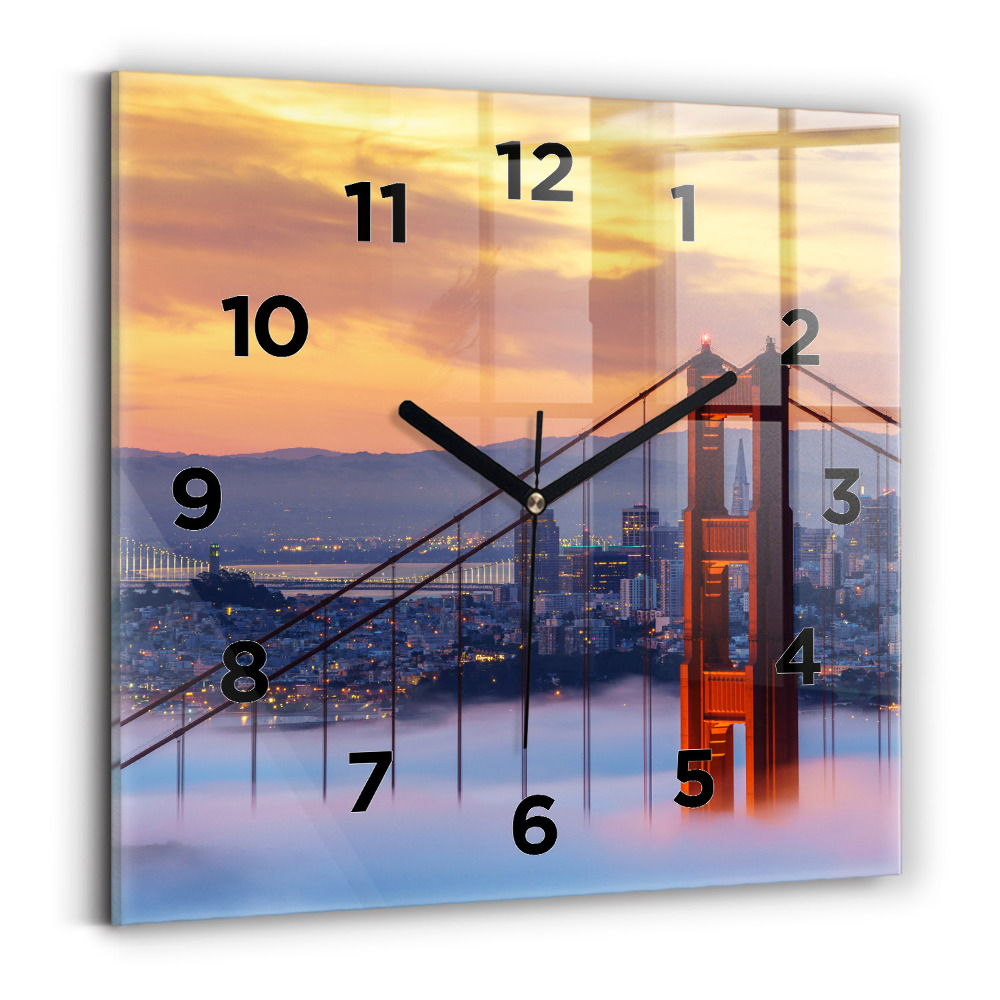 Szögletes üvegóra 30x30 Híd San Franciscóban