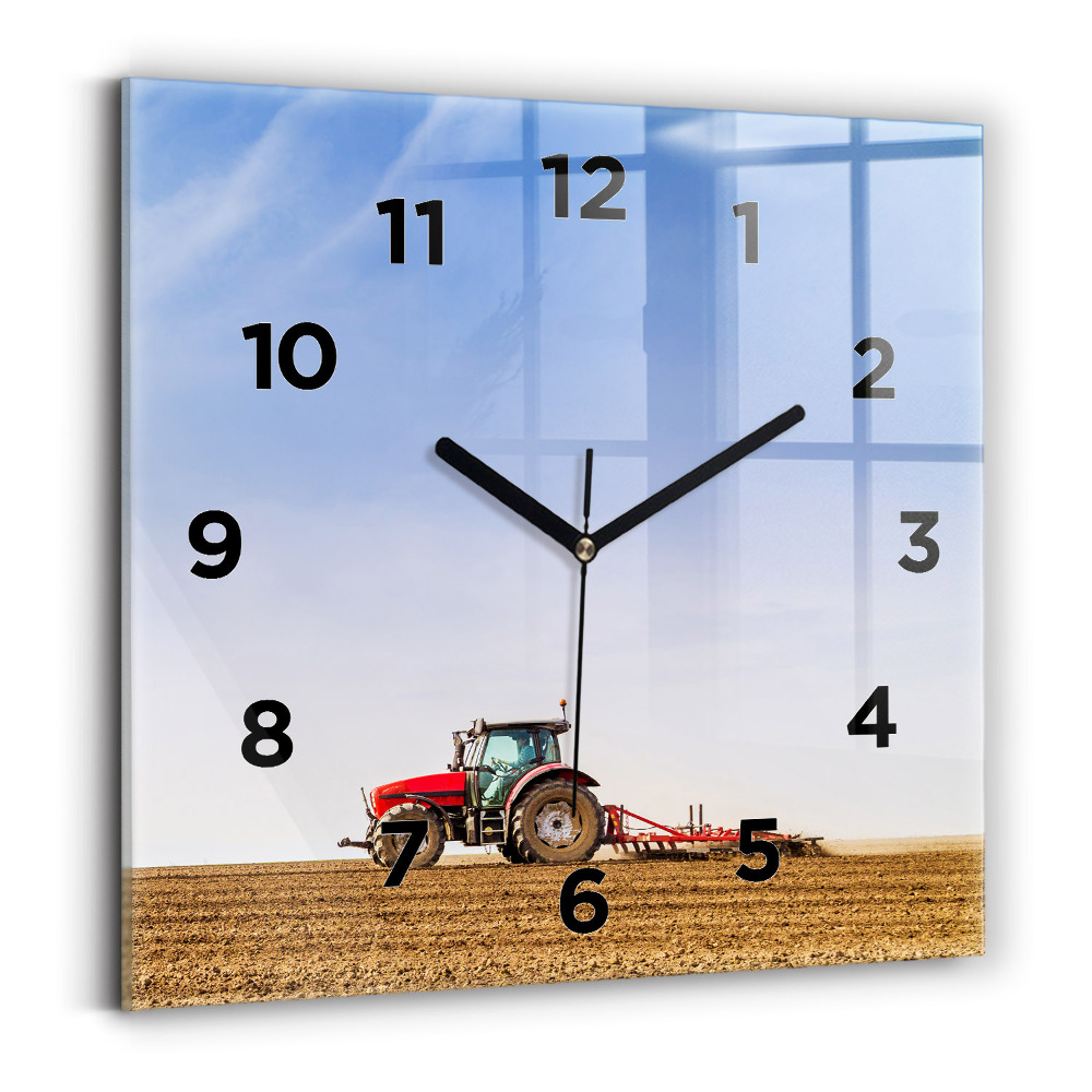 Szögletes fali üvegóra 30x30 Farmer egy traktorban