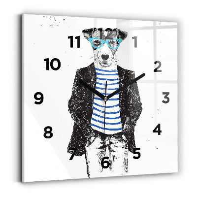 Szögletes üvegóra 30x30 Kutya az emberi testben
