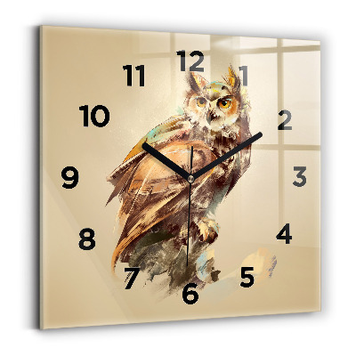 Négyzet alakú üvegóra 30x30 Bagoly - a bölcsesség jele
