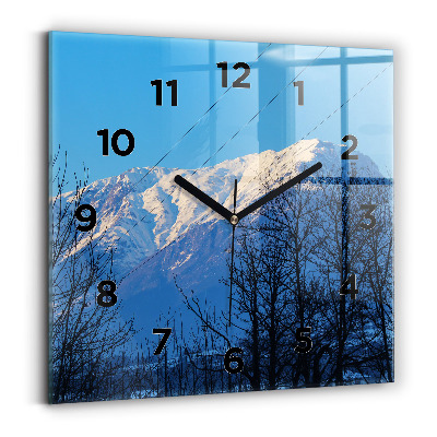 Szögletes üvegóra 30x30 Hegyi kilátás