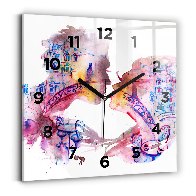 Négyzetes üvegóra 30x30 Két test egy lélek