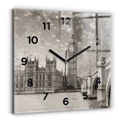 Szögletes üvegóra 30x30 London Anglia Big Ben