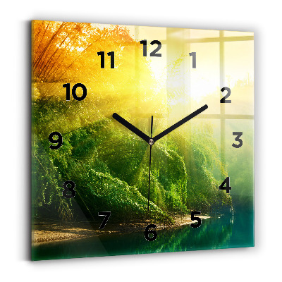 Négyzetes üvegóra 30x30 Békés természet