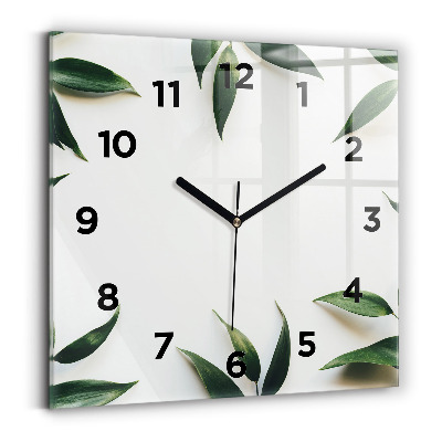 Szögletes üvegóra 30x30 Keret a levelek