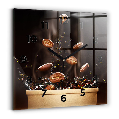 Szögletes üvegóra 30x30 Forró kávé