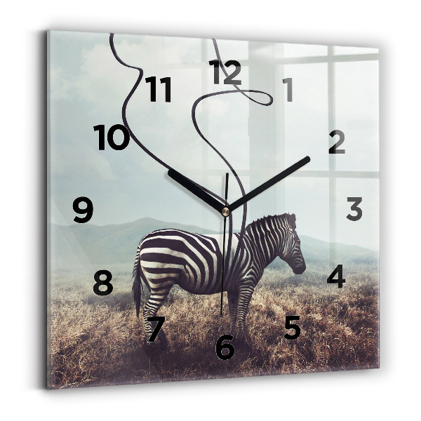 Szögletes fali üvegóra 30x30 Zebra – Absztrakció