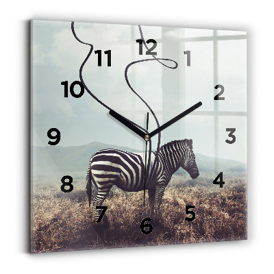 Szögletes fali üvegóra 30x30 Zebra – Absztrakció