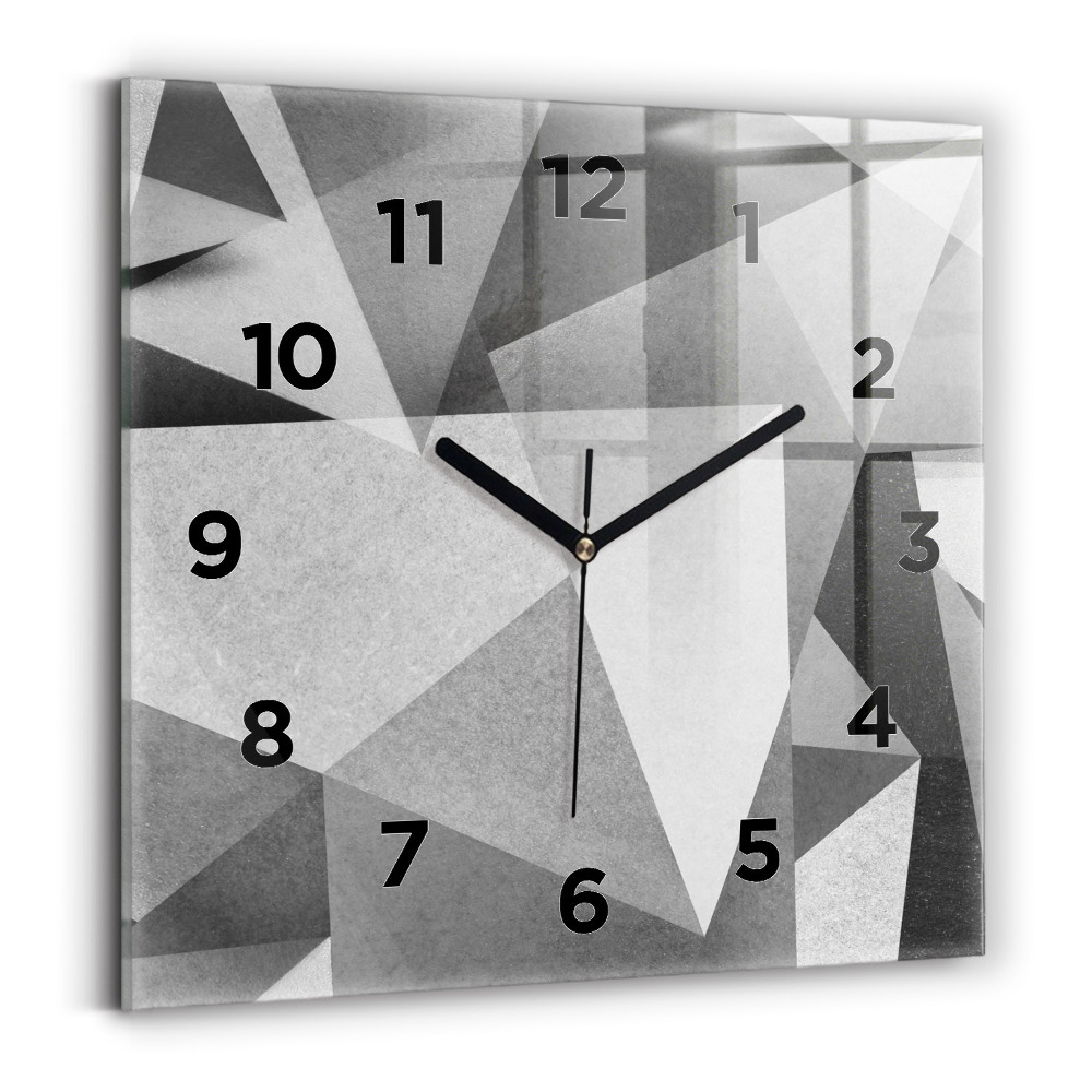 Szögletes fali üvegóra 30x30 Szürke geometriai absztrakció