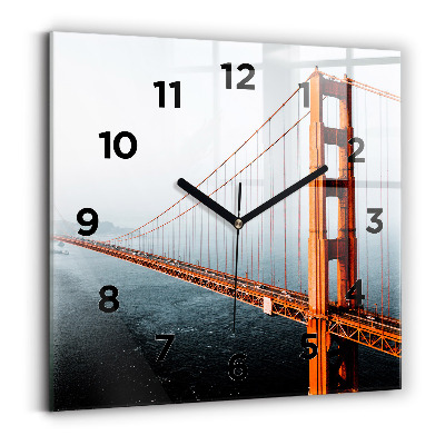 Négyzet alakú üvegóra 30x30 Golden Gate híd