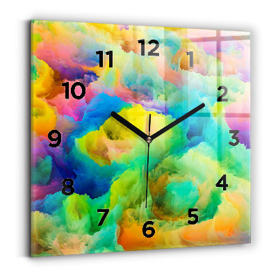 Négyzet alakú üvegóra 30x30 Fraktál textúra