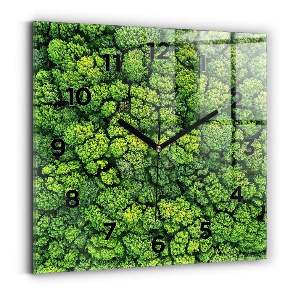 Négyzet alakú üvegóra 30x30 Erdő felülről