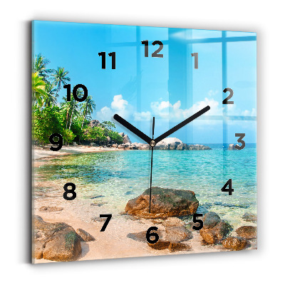 Szögletes fali üvegóra 30x30 Gyönyörű tengerpart Thaiföldön