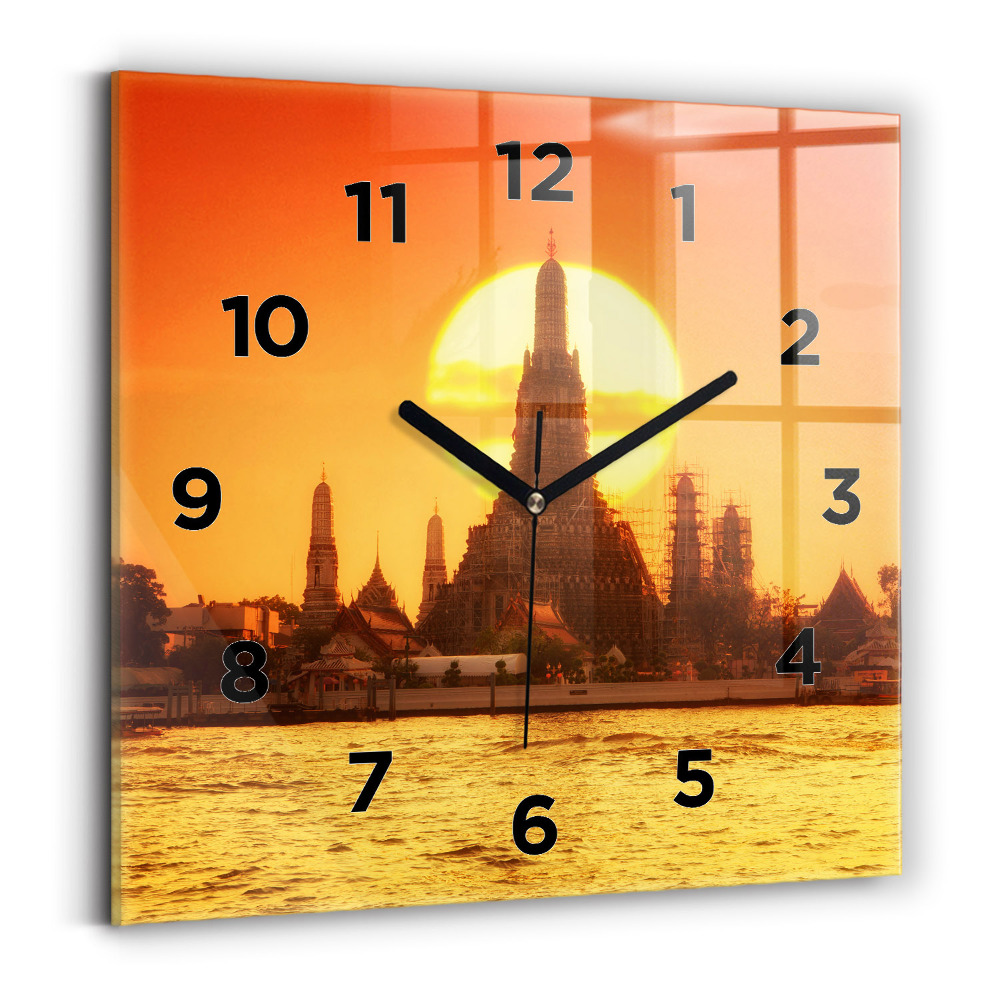 Négyzetes üvegóra 30x30 Wat arun Bangkok Thaiföld