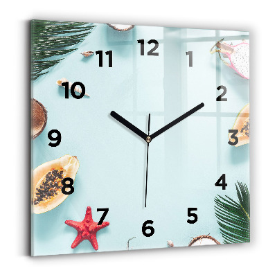 Négyzetes üvegóra 30x30 Nyári kompozíció