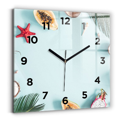 Négyzet alakú üvegóra 30x30 Nyári kompozíció