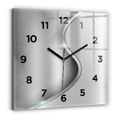 Négyzet alakú üvegóra 30x30 Szürke fém absztrakció