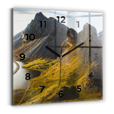 Szögletes fali üvegóra 30x30 Út Izlandon