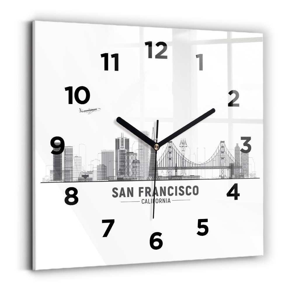 Szögletes fali üvegóra 30x30 San Francisco panoráma
