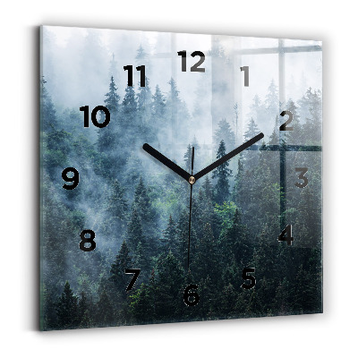 Szögletes fali üvegóra 30x30 Ködös hegyi táj