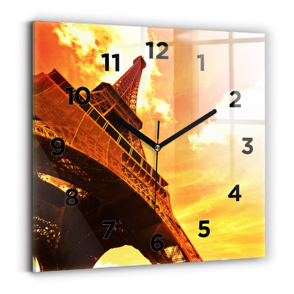 Szögletes fali üvegóra 30x30 Eiffel-torony Párizsban