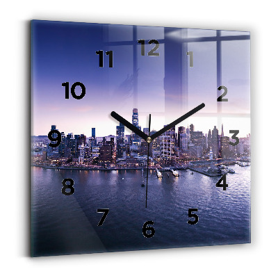 Szögletes üvegóra 30x30 Kilátás San Franciscora